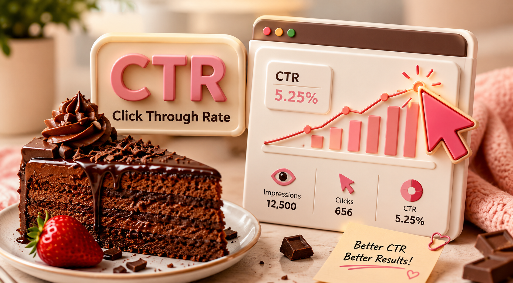رسم يوضح معدل النقر إلى الظهور (CTR)